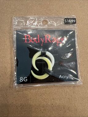 BodyRage Yellow Crescent Ear Tapers for Stretched Lobes (8G)